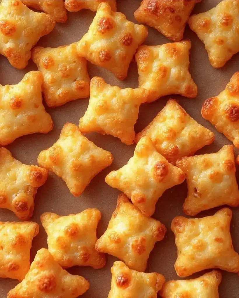 A box of Cheez-Its with golden crackers spilling out, showcasing their cheesy goodness.