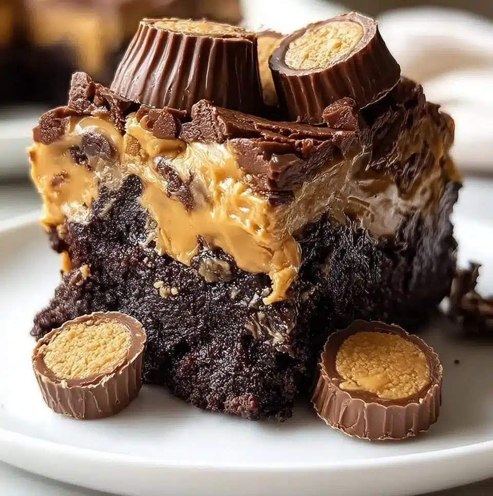 Chocolate Peanut Butter Cup Earthquake Cake
