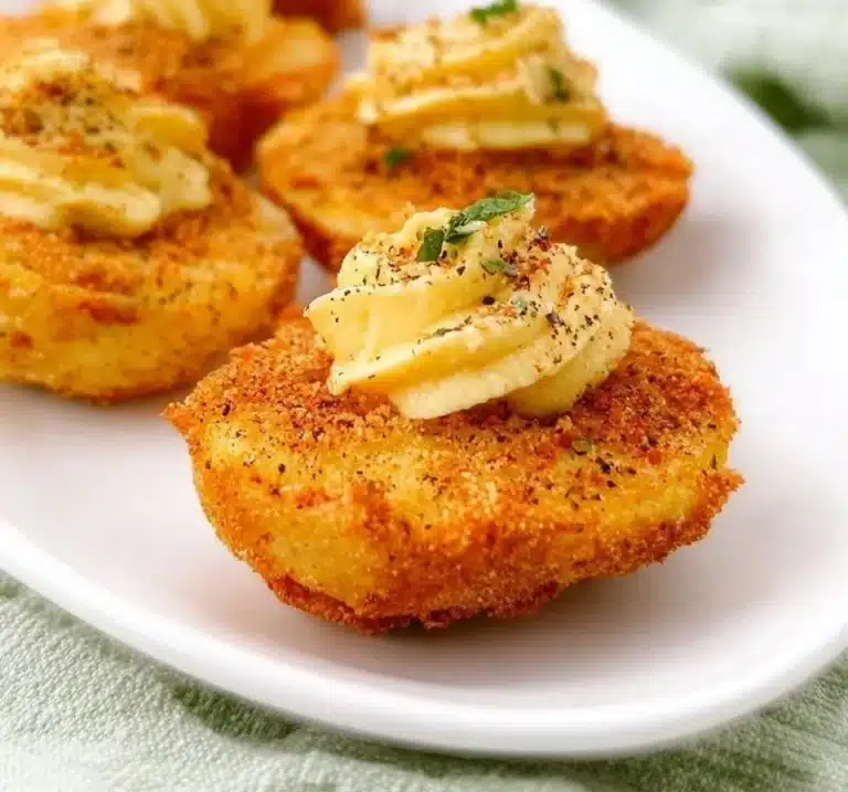 Delicious deviled eggs garnished with paprika on a platter