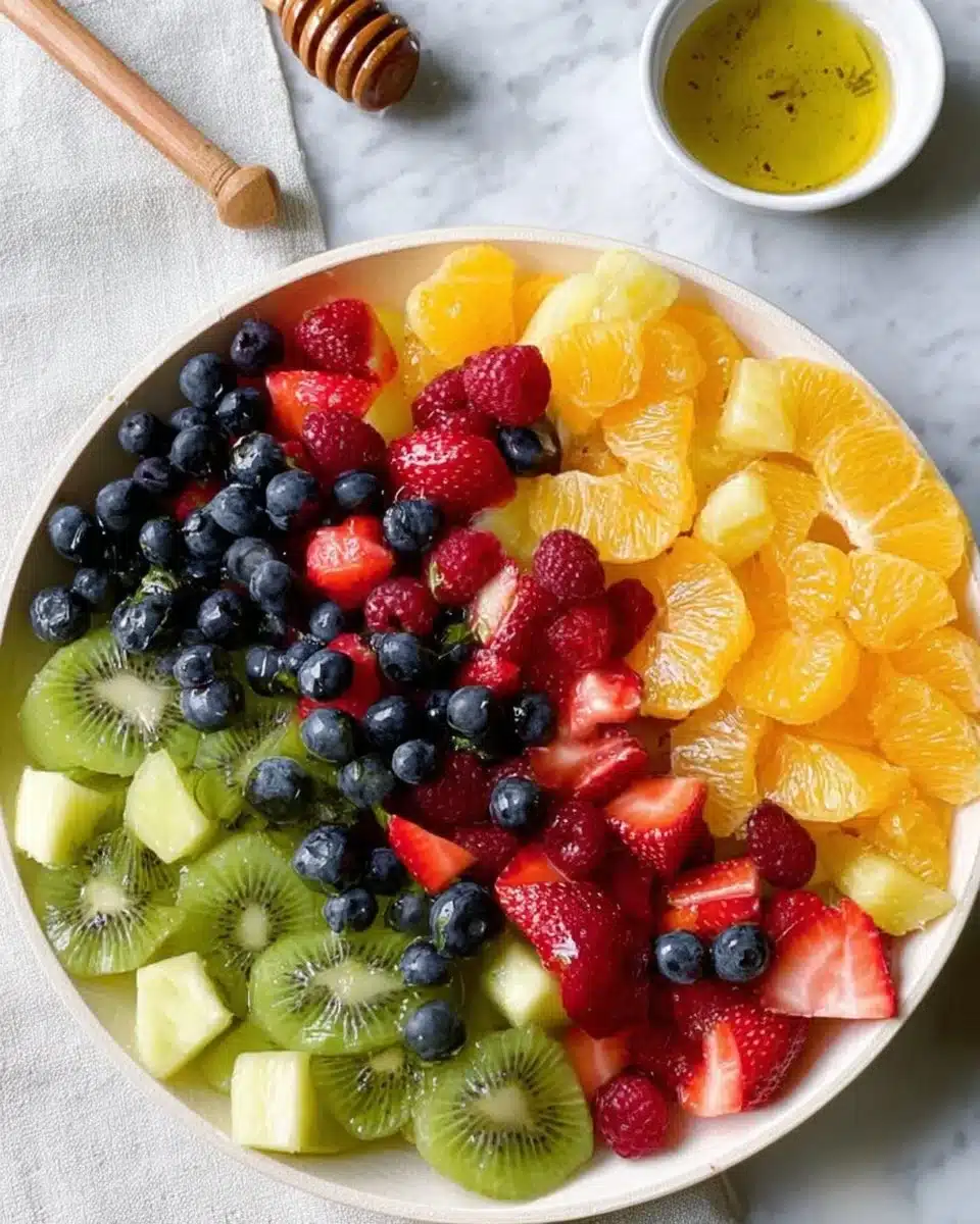 Honey Lime Rainbow Fruit Salad