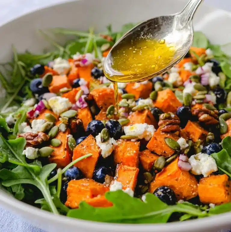 Honey Sweet Potato Salad with vibrant colors and healthy ingredients
