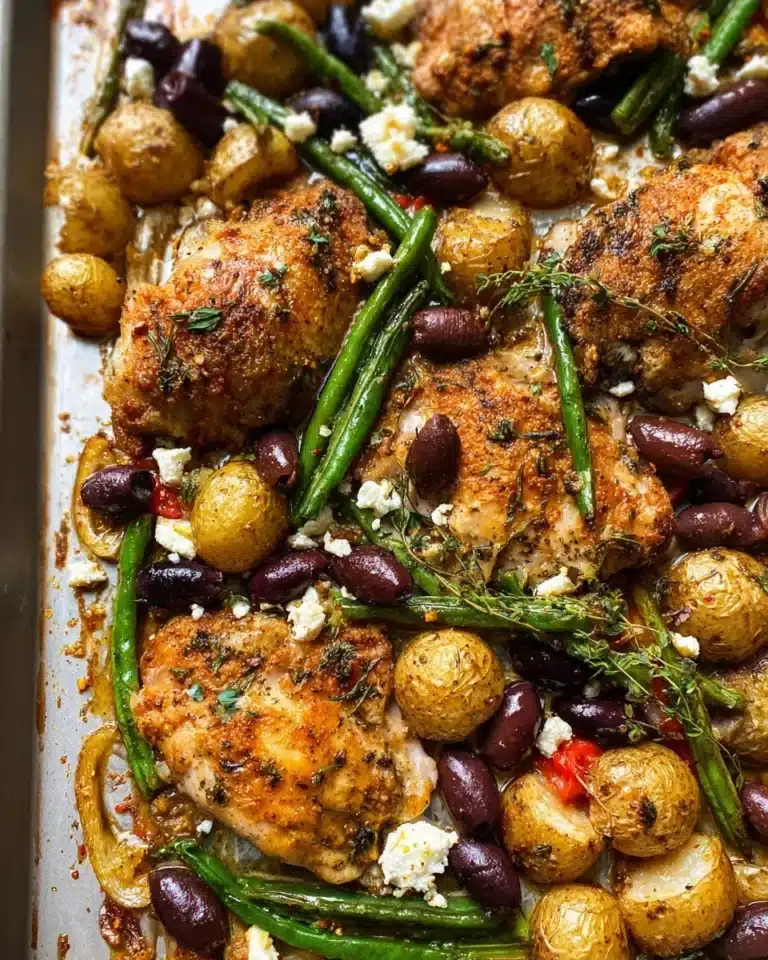 Delicious Mediterranean chicken served with fresh vegetables and herbs.
