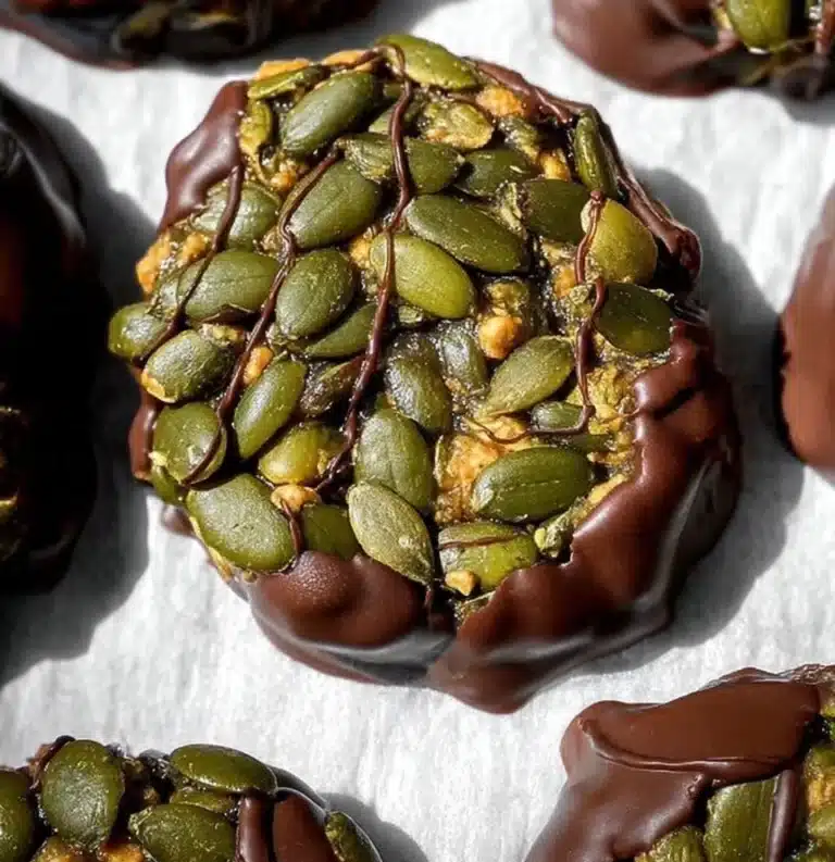 Delicious Pumpkin Seed Chocolate Bites for a healthy snack option