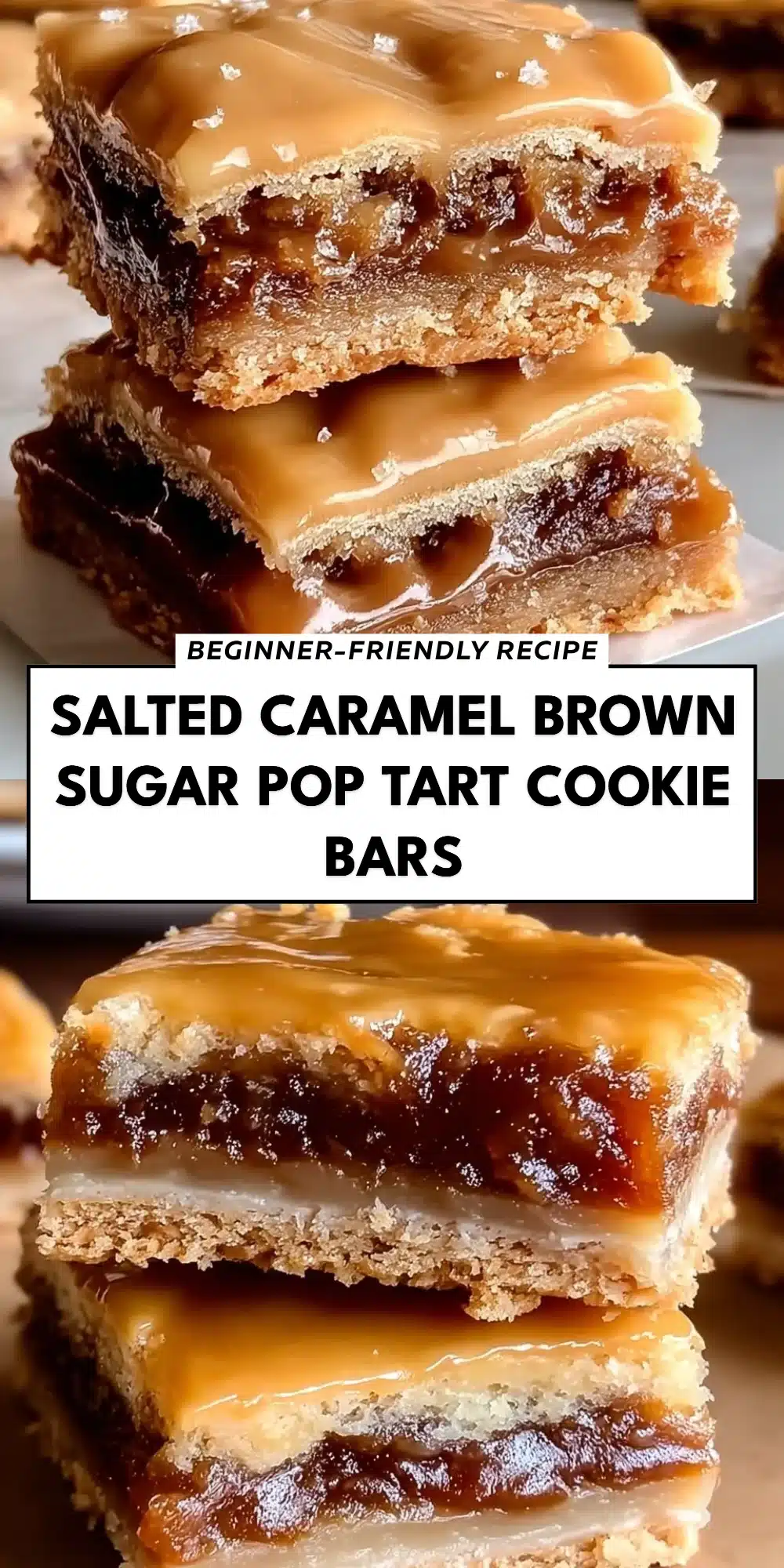 Salted Caramel Brown Sugar Pop Tart Cookie Bars