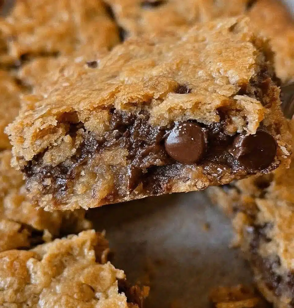Sourdough Oatmeal Chocolate Chip Cookie Bars