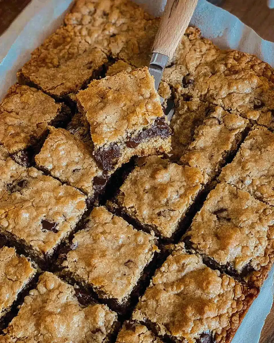 Sourdough Oatmeal Chocolate Chip Cookie Bars