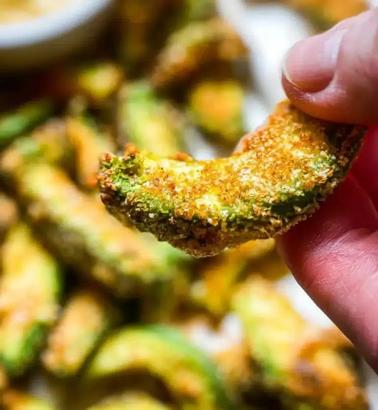 Crispy avocado fries served with dipping sauce