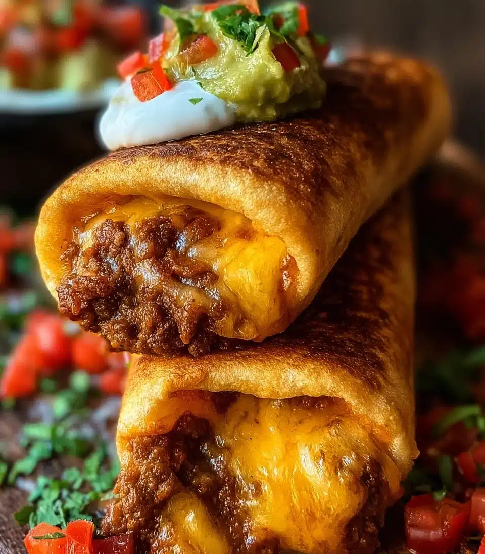 Beef and Cheese Chimichangas