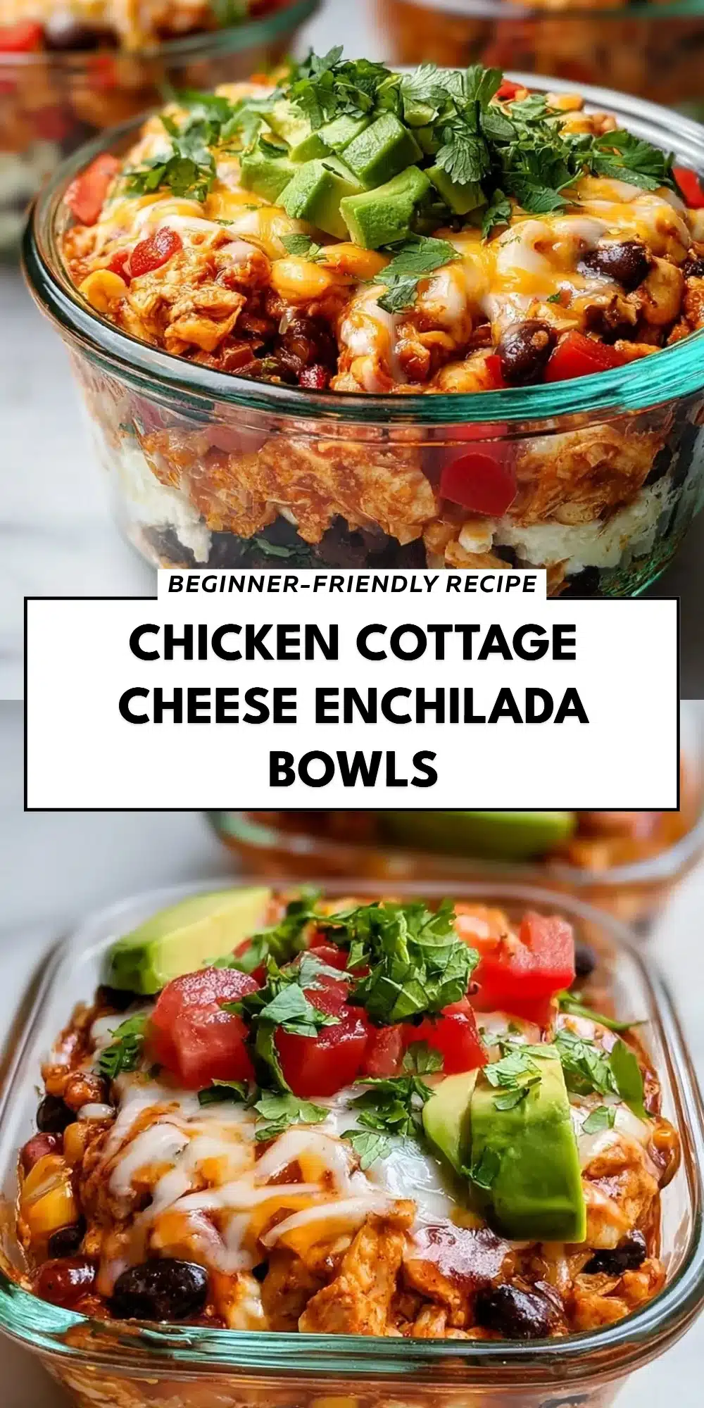 Chicken Cottage Cheese Enchilada Bowls