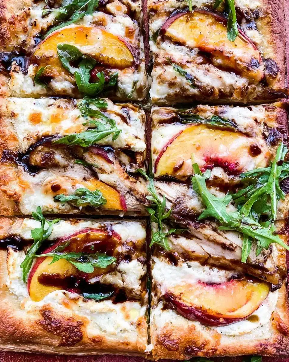 Chicken Peach Ricotta Pizza