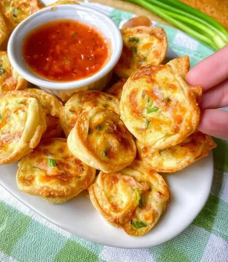 Delicious Crab Rangoon Pinwheels served on a platter.