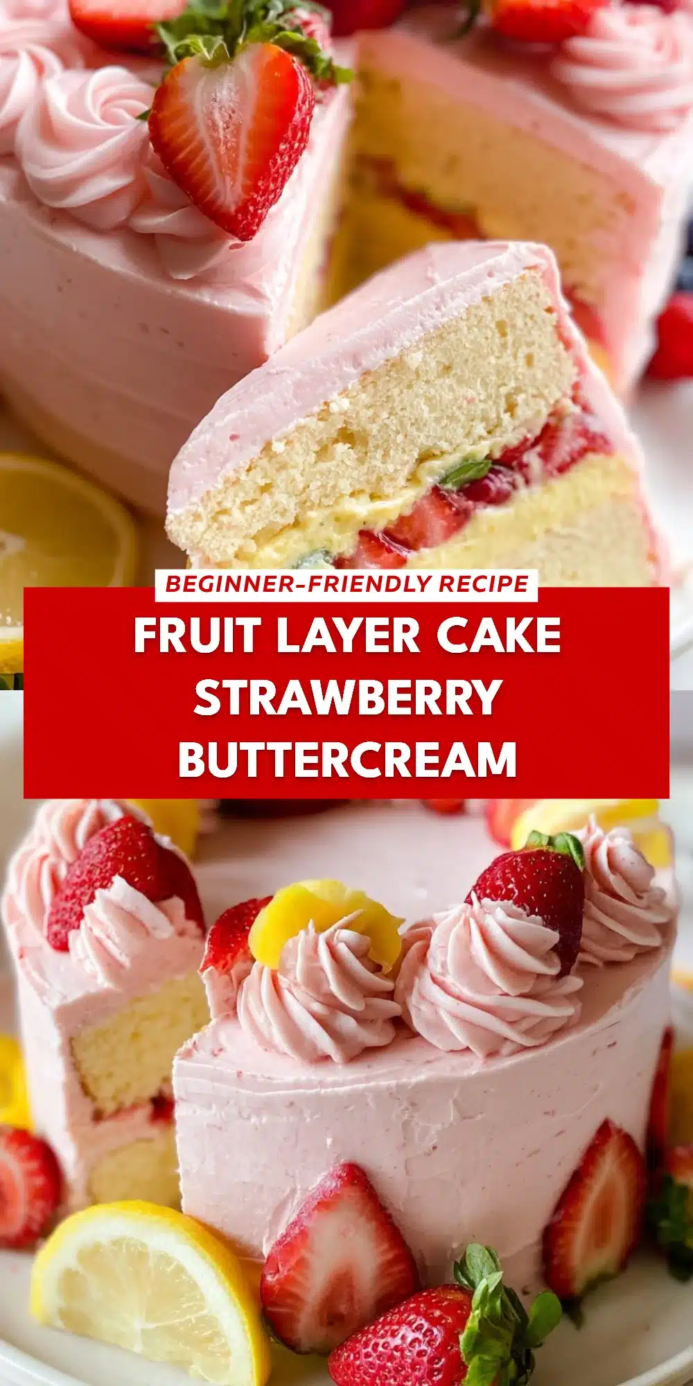 Fruit Layer Cake Strawberry Buttercream