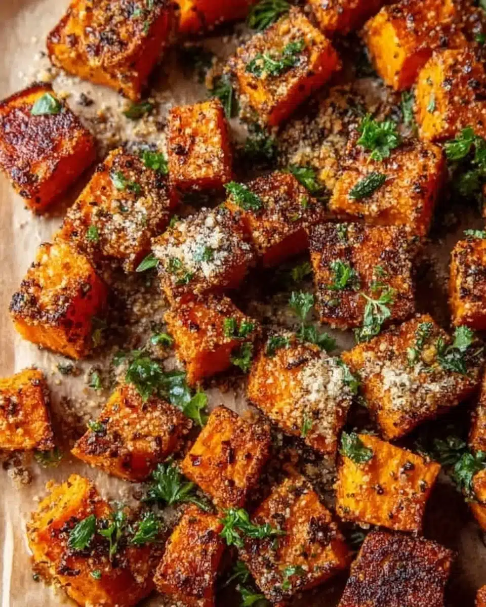 Garlic Parmesan Sweet Potatoes