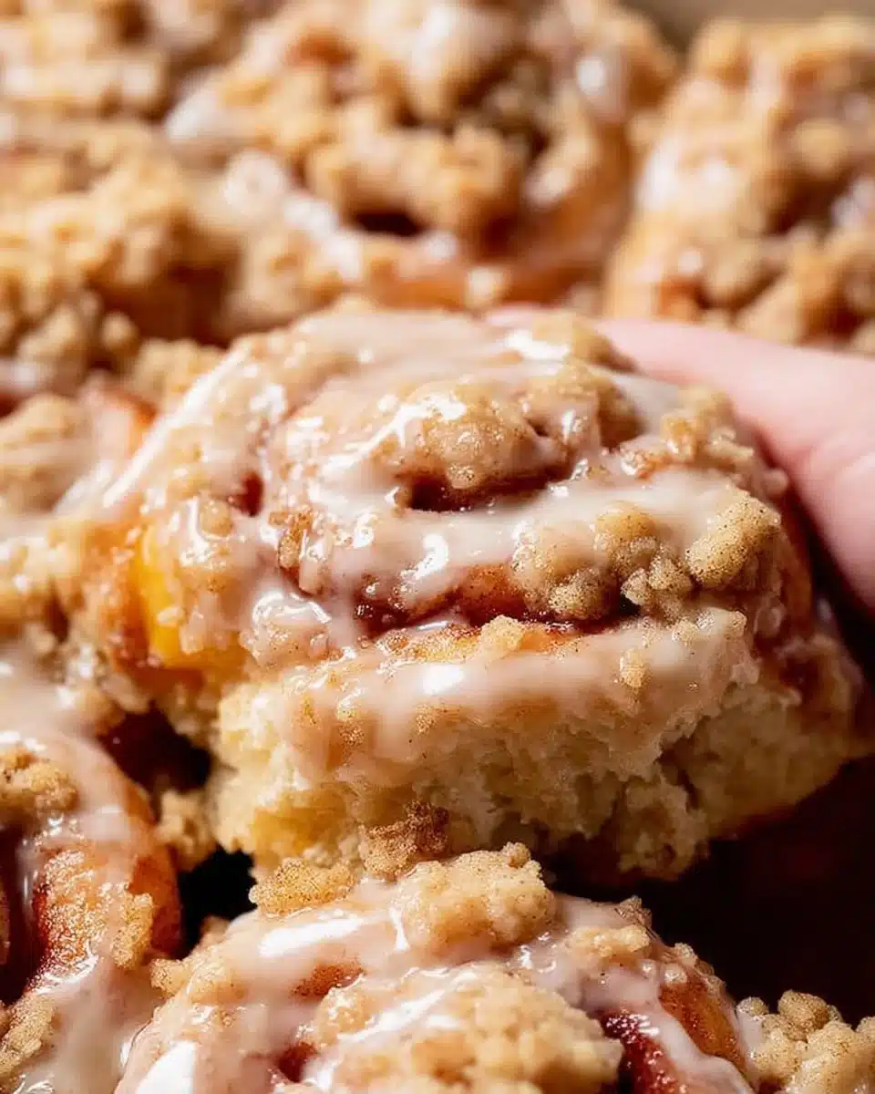 Peach Cobbler Cinnamon Rolls