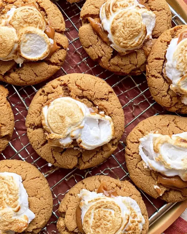 Delicious Peanut Butter Marshmallow Cookies on a plate