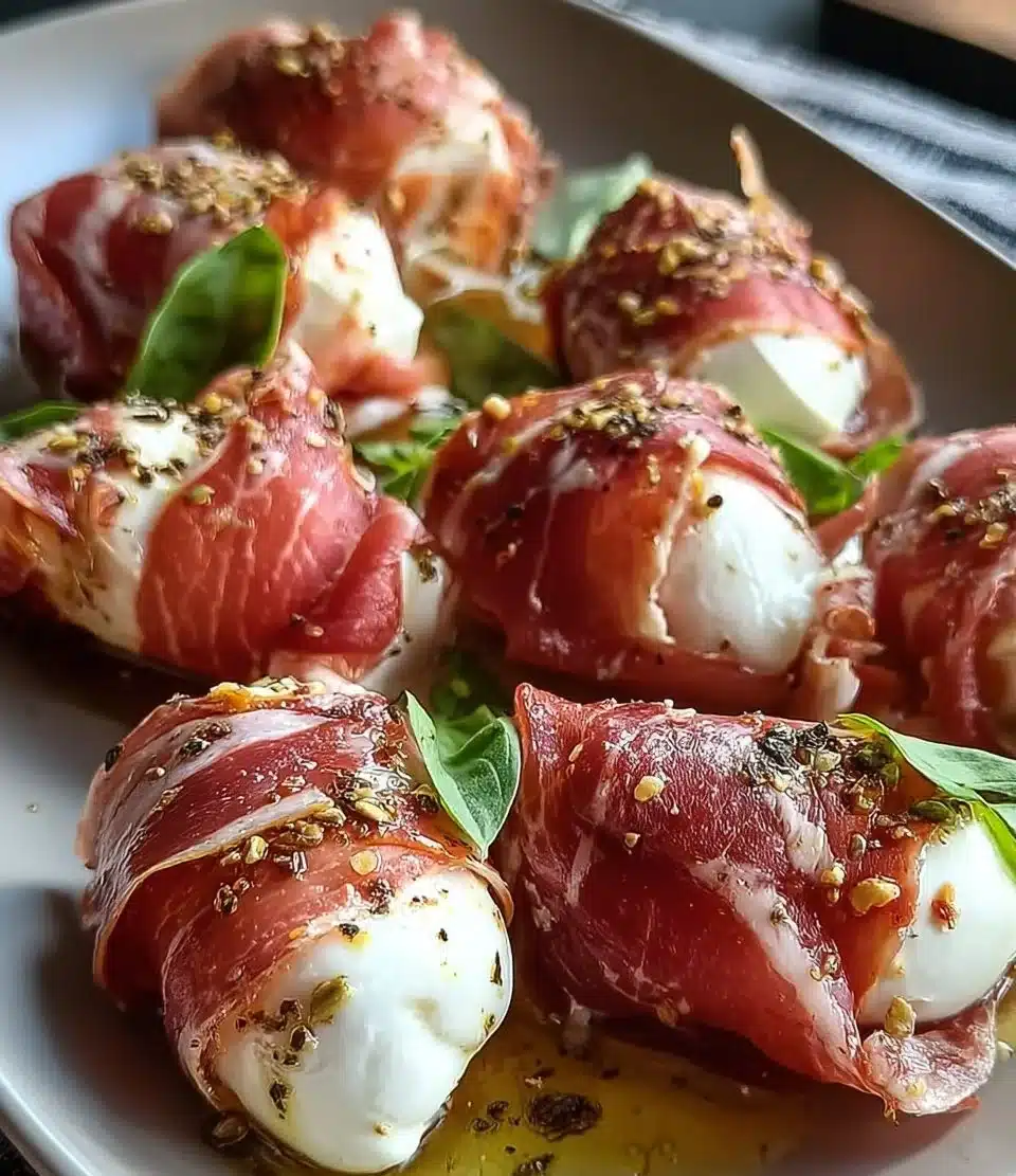 Prosciutto Wrapped Mozzarella Bites