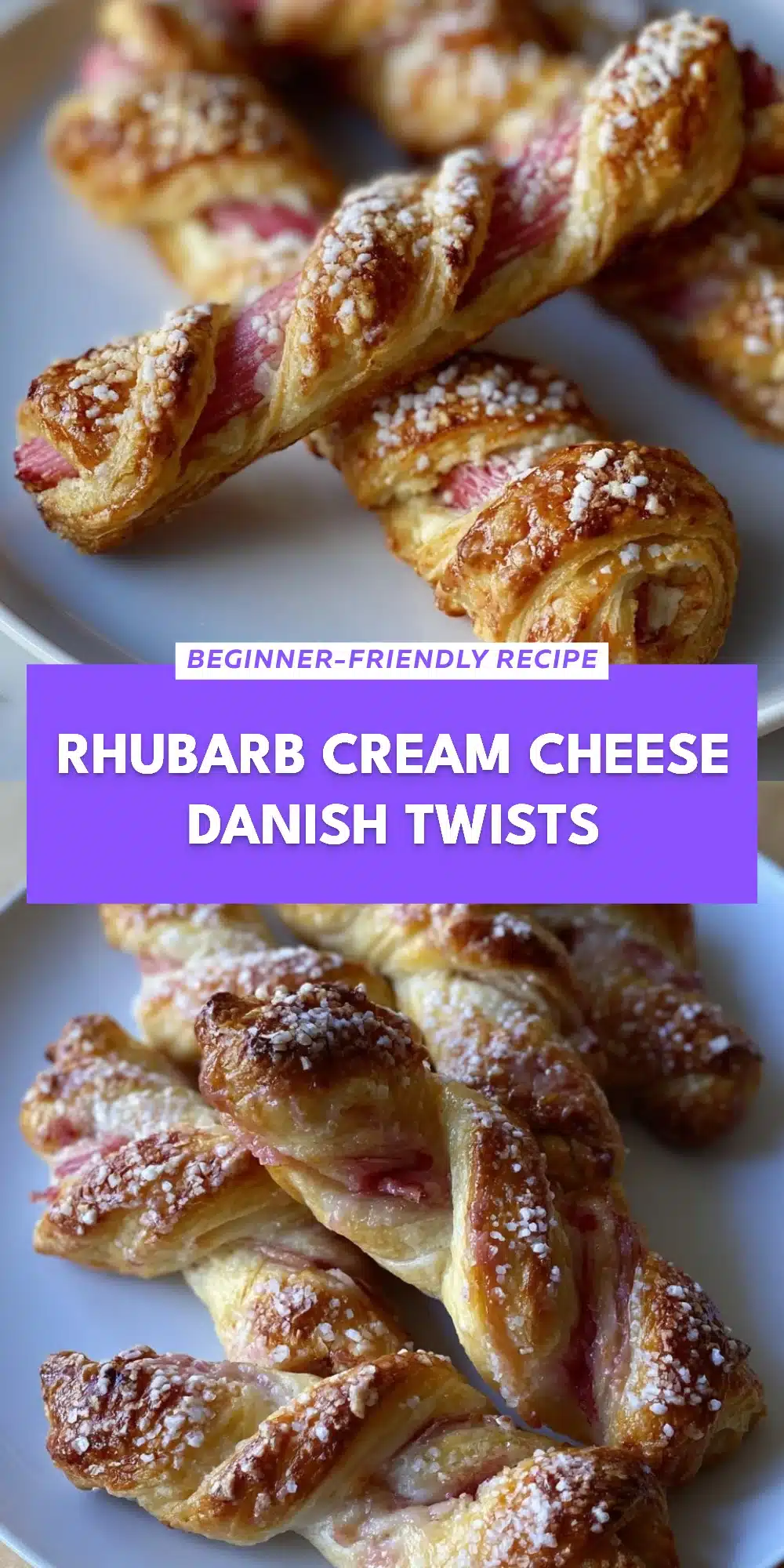 Rhubarb Cream Cheese Danish Twists