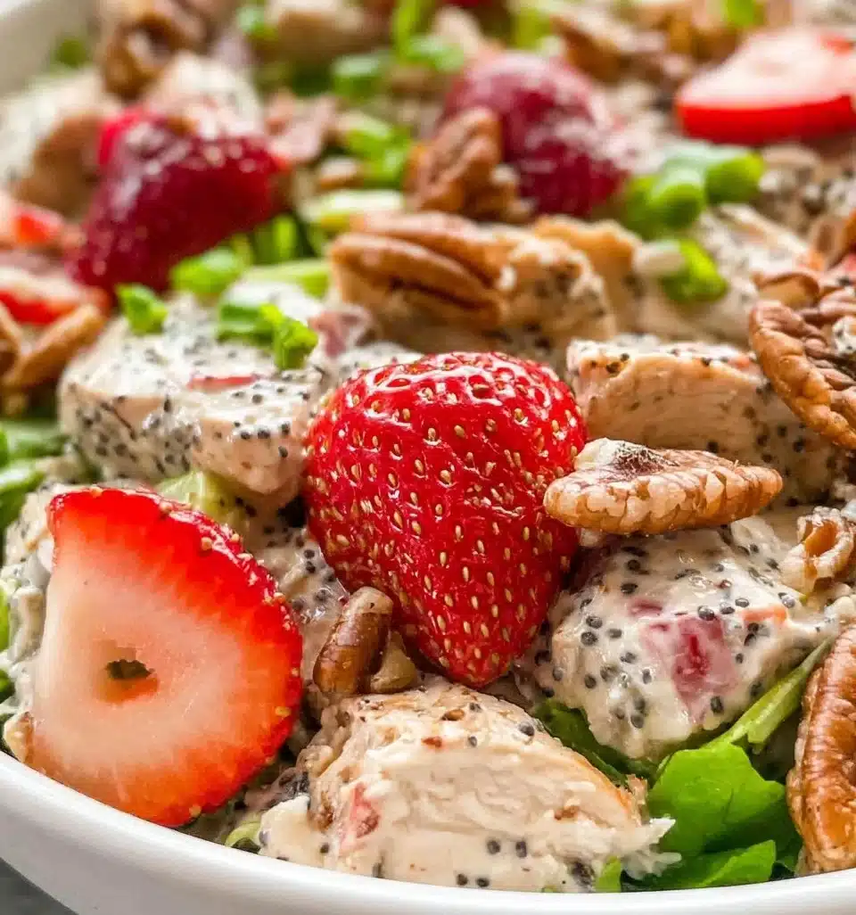 Strawberry Pecan Poppy Seed Chicken Salad