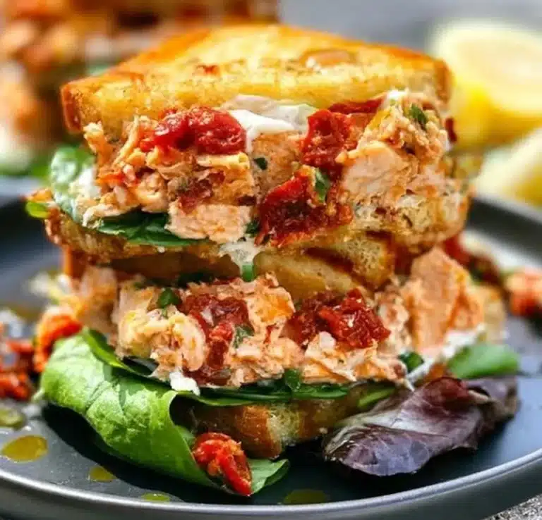 Sun Dried Tomato Chicken Salad with fresh ingredients and vibrant colors