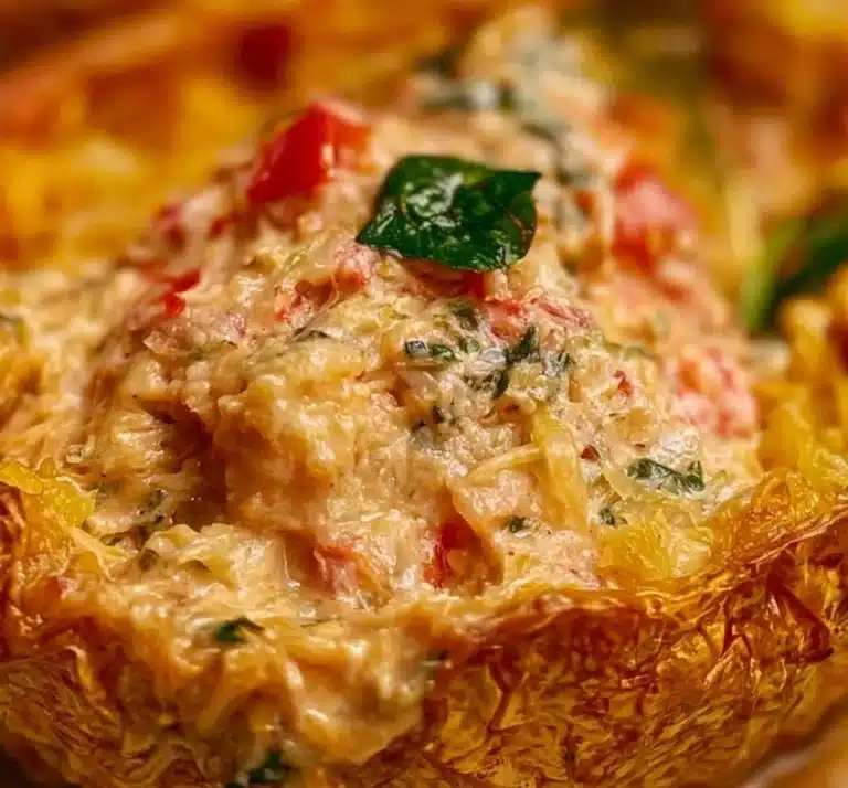 Boursin Spaghetti Squash dish plated with herbs and cheese