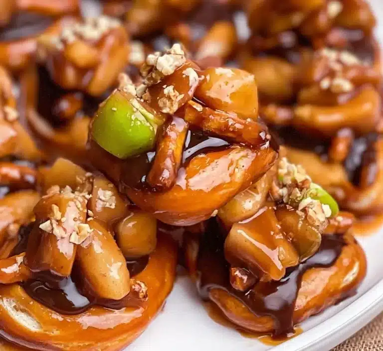 Delicious caramel apple pretzel bites with a sweet and salty coating
