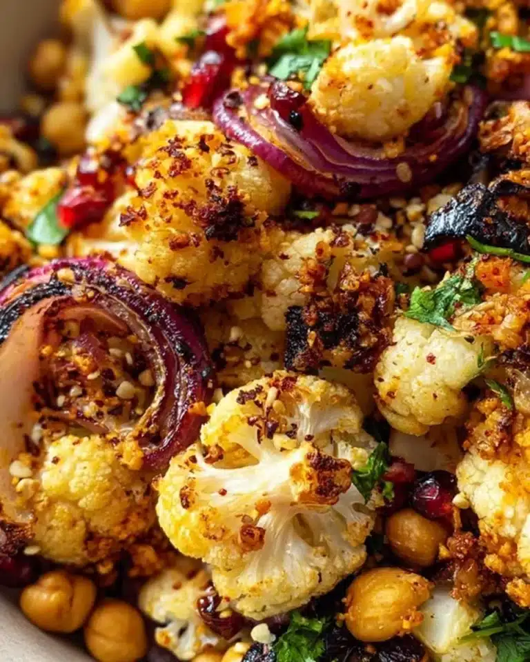 Delicious Cauliflower Shawarma Bowl garnished with fresh vegetables.