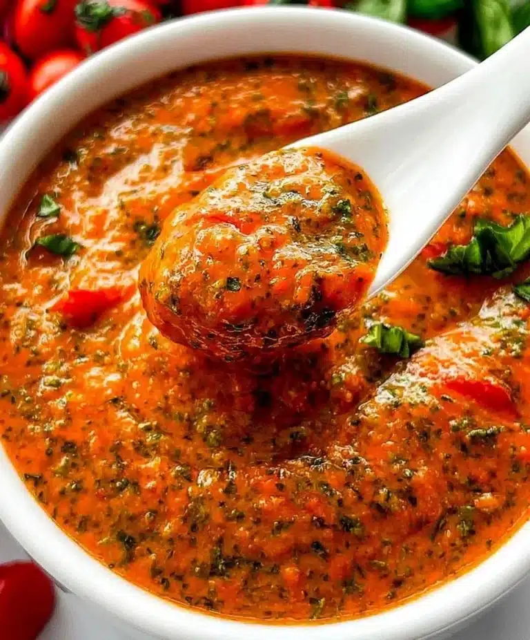 Cherry tomatoes tossed in vibrant basil pesto dressing