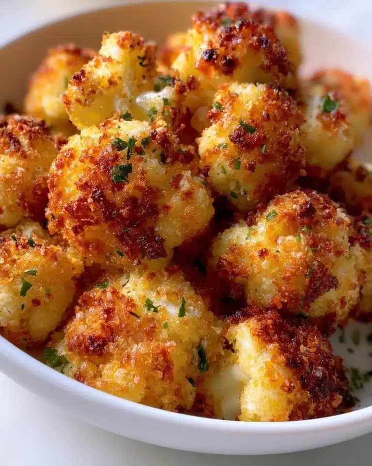 Crispy Parmesan Cauliflower Bites served on a platter