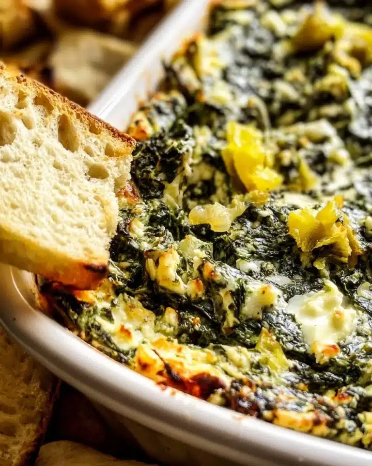 Spinach and pepperoncini feta dip served in a bowl with fresh veggies