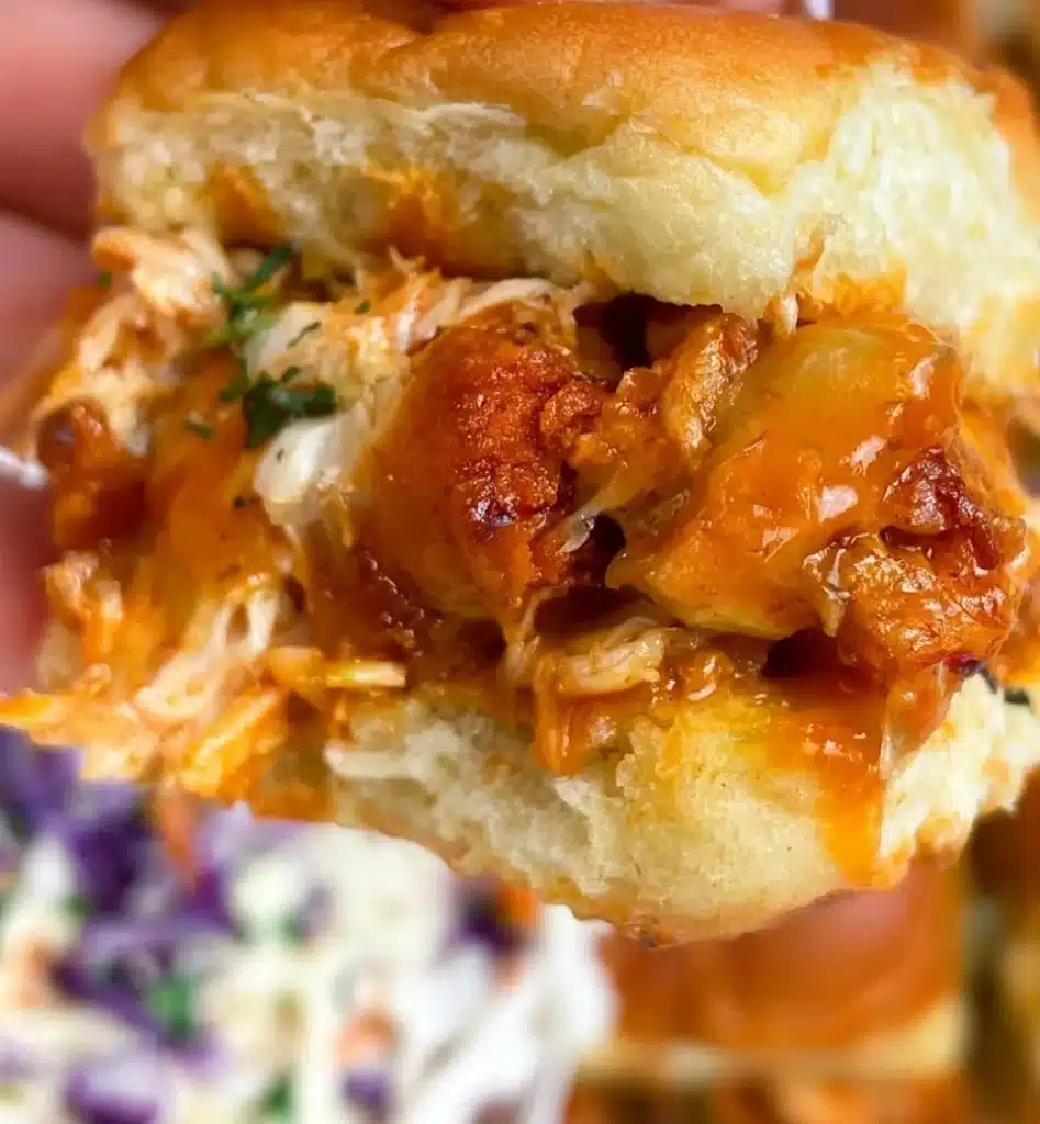 Delicious chicken sliders on a platter, perfect for parties and weeknight meals.