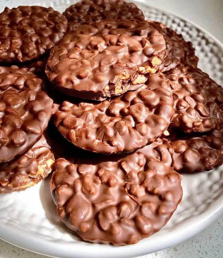 Delicious chocolate peanut butter crunch cups topped with crispy layers.