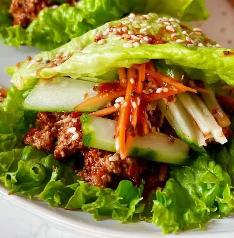 Delicious and healthy lettuce wraps filled with fresh ingredients