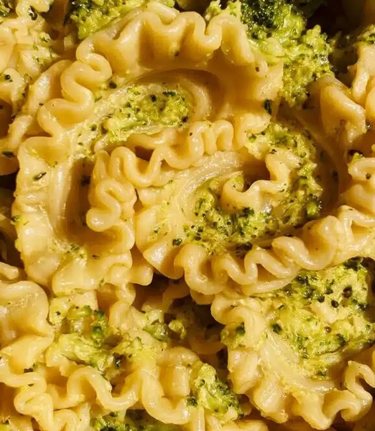 Delicious Mafaldine Pasta Limone with Broccoli served in a bowl