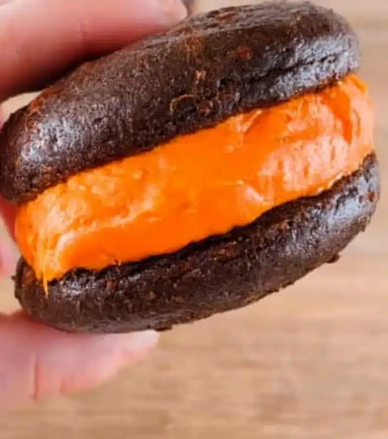 Delicious homemade whoopie pies with creamy filling and chocolate flavor