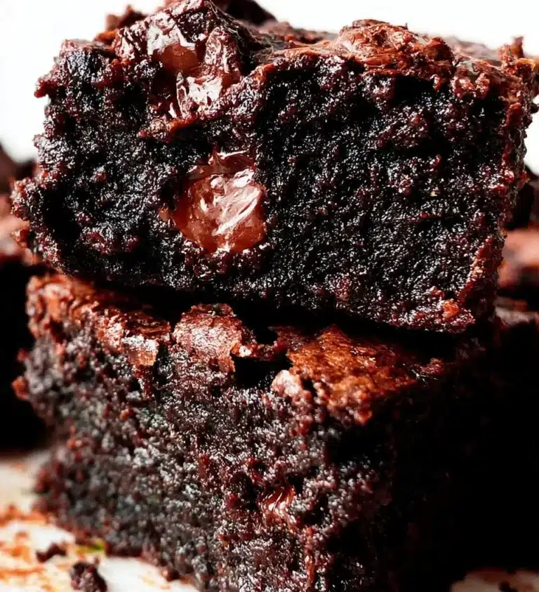 Deliciously fudgy homemade zucchini brownies on a plate