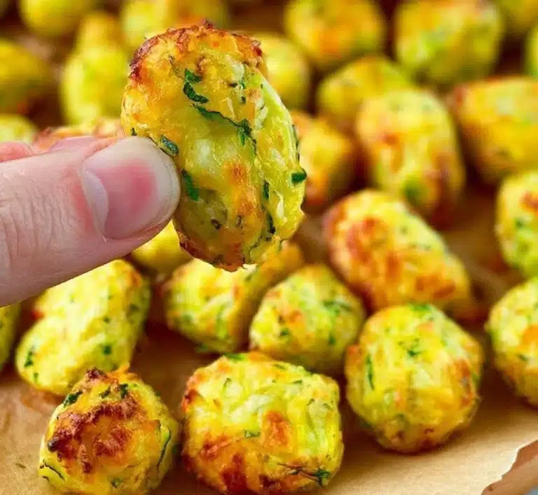 Crispy and golden Zucchini Tots served with dipping sauce