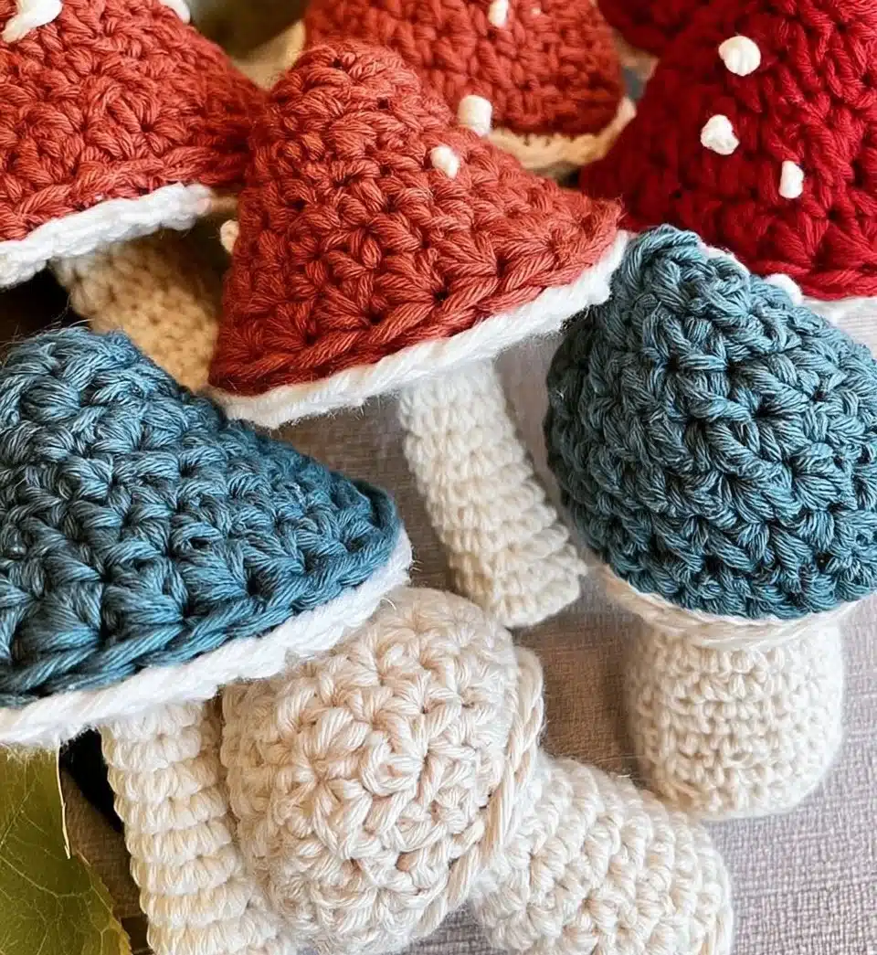 No-sew mushroom craft project with colorful felt and easy instructions