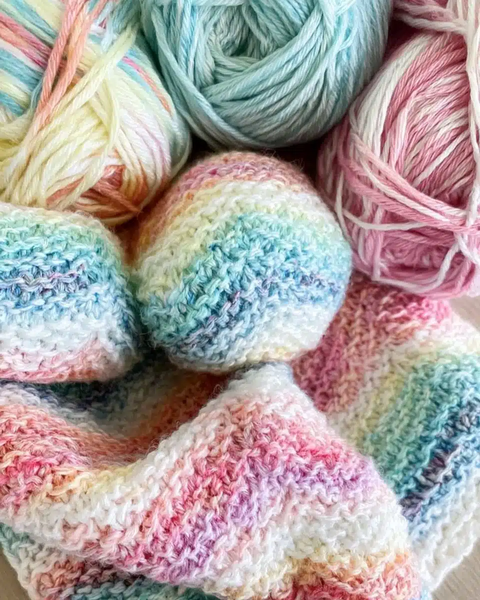 Rainbow Peaks Alpine Stitch Blanket for cozy home decor