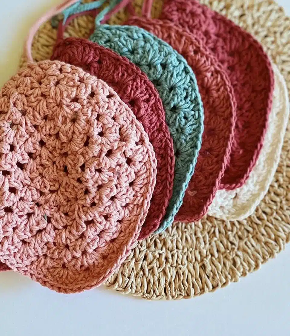 Cozy Wallflower Granny Stitch Hat in vibrant colors, hand-crochet design